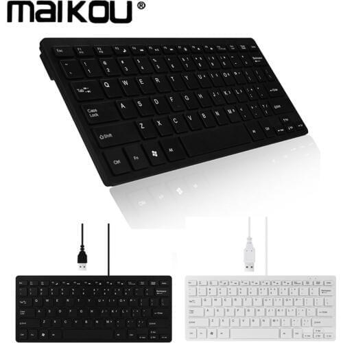 Maikou Super Slim USB 2.0 Universal Portablet Mini Multimedia keyboard cable 78 keys for Notebook PC