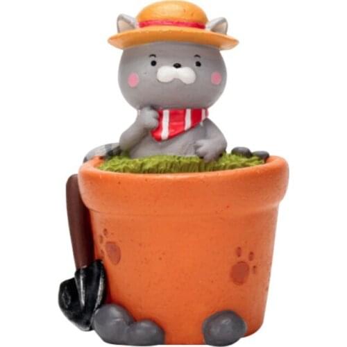 Fashionable and durable Home Garden Office Desktop Decoration, Cute Cartoon Cat Designed Pot for Flower Succulent Plants
