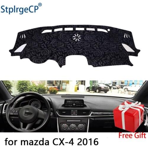 Rose Pattern Non-slip Car Dashboard Cover Dash Mat Pad DashMat ANti-UV Car Sticker for mazda cx-4 cx4 2016 2017 2018 Car Styling