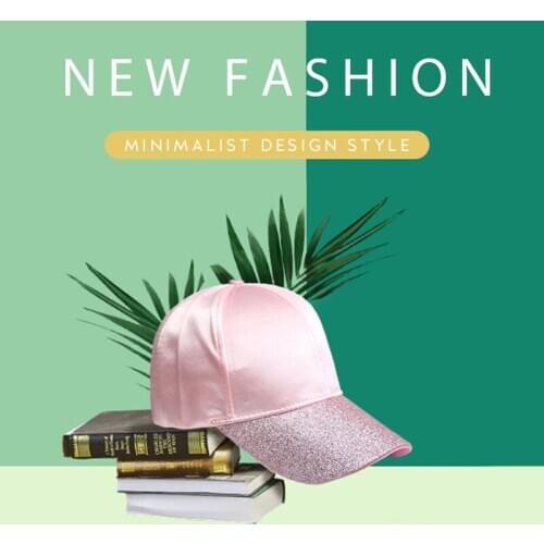 New Fashion Sequin Women Ponytail Baseball Cap Solid Color Breathable Adjustable Mens Sport Snapback Caps Summer Couple Sun Hat