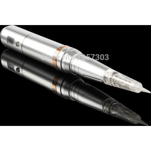 2018 New ATT Silver LCD Digital Display Tattoo Makeup Permanent Makeup Machine For Eyebrow Lips Eyeliner with 16 pcs Cartridge