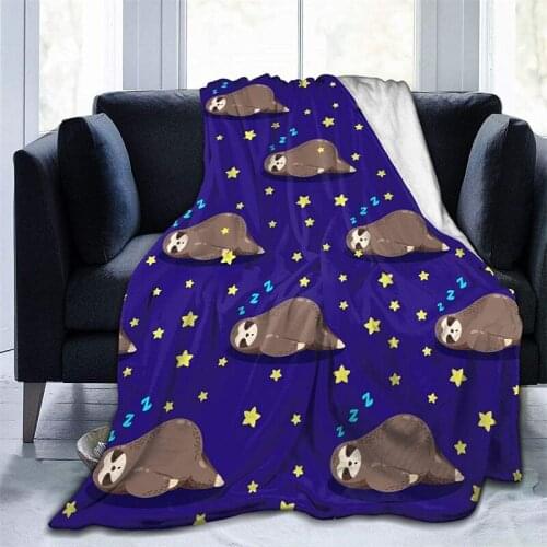 Cute Sloth Navajo Cubre Camara Green Throw Blanket 3D Print On Demand Sherpa Super Comfortable For Sofa Thin Quilt Nordic