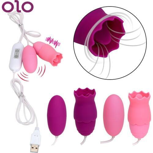 OLO Tongue Vibrator Oral Nipple Sucker Clitoris Stimulator Vibrator G-spot Breast Massager Vibrating Egg Sex Toys for Women