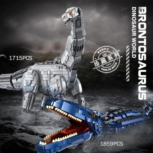 Penrose Adult Dinosaur Building Block Mosasaur Brontosaurus Assembled Building Block Toy Boy High Difficulty Huge Type