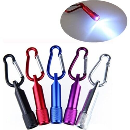 Portable Mini LED Flashlight Torch Clip Keychains Ring Light Torch with Hook For Outdoor Party Favor Camping Hiking Flash Light
