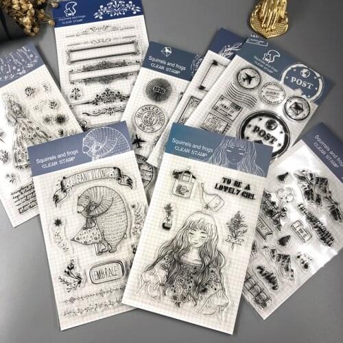 Fromthenon Cute Girl Transparent Silicone Clear Stamps For Planner & Scrapbooking Diy accessories Card Making school Stationery