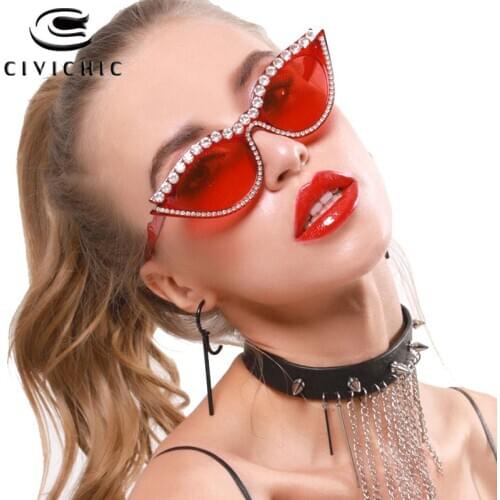 Chic Sunglasses Women 2020 New Unique Cat Eye Glasses Diamond Street Snap Hipster Eyewear Halloween Fancy Party Eyeglasses S2004
