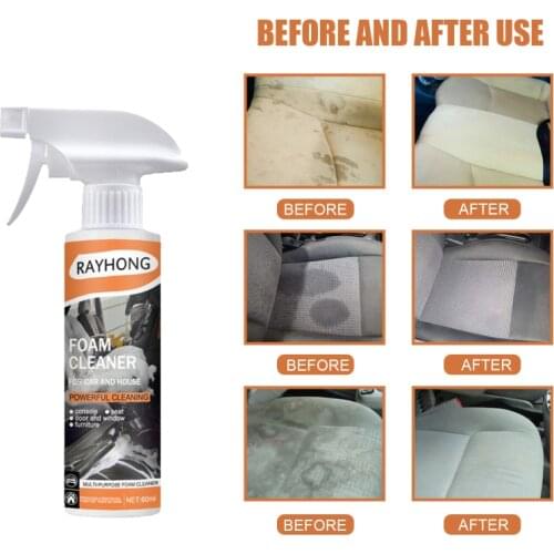 60ml Car Foam Cleaner Car Interior Seat Fabric Steering Wheel Plastic Stains Leather Clean Wash Muiltpurpose Car Wash & Maintena