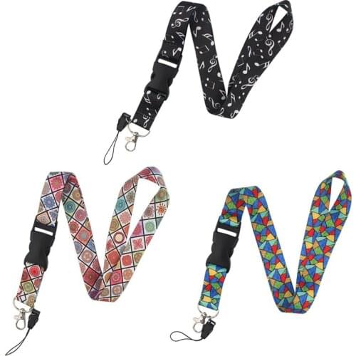 Piano Music Notes Keychain Lanyards for Keys Neck Straps ID Card Badge Holder Keycord DIY Hang Rope Mobile Phone Accessories