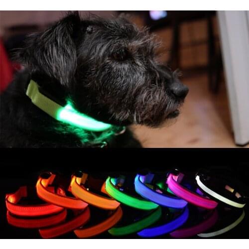 LED Small Dog Collar Usb Charging Nylon Luminous Collar Glowing Dog Necklace for Dogs Pet Night Safety Anti-lost Pet Products