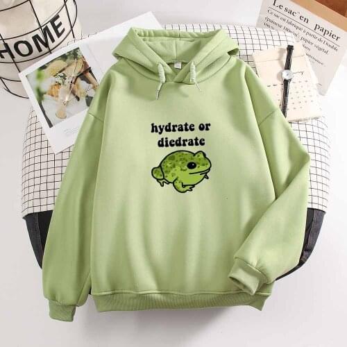 Frog Hoodie Pullover Harajuku Hoodie Hip Hop Sweatshirt Kawaii Harajuku Fashion Men and Women Plus Size Winter Streetwear Top