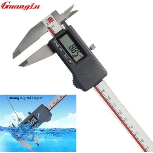 GUANGLU Waterproof Digital Caliper 0-200mm/0.01 IP67 Stainless Steel Electronic Gauge Dustproof Measuring Tools