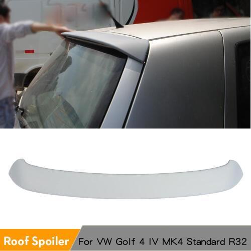 Rear Roof Spoiler Wing for Volkswagen VW Golf 4 IV MK4 Standard R32 1998 - 2004 PU Unpainted Grey Window Lip Spoiler