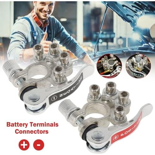 2 PCS 12V 24V Car Battery Terminal Wire Cable Clamp Terminal Quick Disconnect Shut-Off Connectors For Auto Accessories