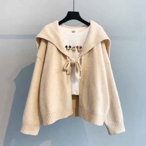 Short Sweet Pure Color Knitted Cardigan Women 2021 New Korean Fashion Loose All-Match Long-Sleeved Sweater Coat Tops Female A337