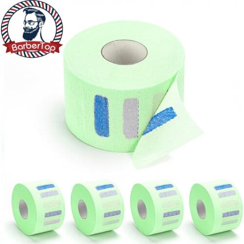 1 Roll Green Disposable Salon Haircut Neck Paper Roll Barbershop Stretchy Wrap Neck Paper Roll Neck Strips