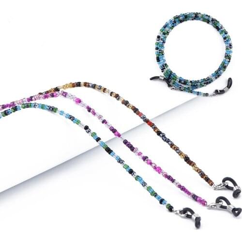 1pc Retro Eyeglass Chain Colorful Glass Beads Chains Anti-slip Eyewear Cord Holder Sunglasses Lanyard Strap Reading Glasses Rope