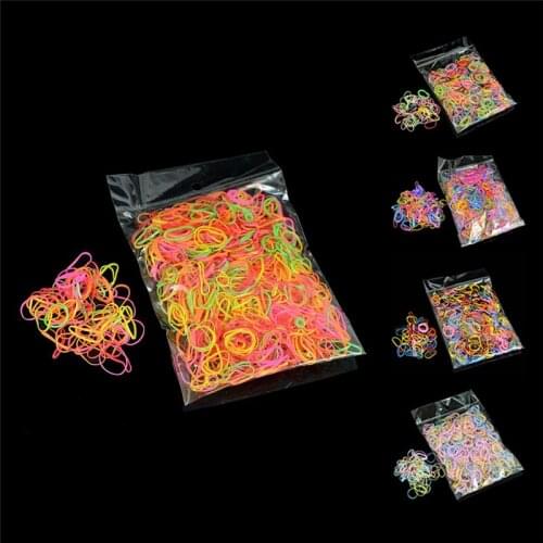 1 Pack Disposable Rubber Bands Elastic Hair Ties Kids Girl Ponytails Holder For Braids Wedding Hair Style School Office Supplies