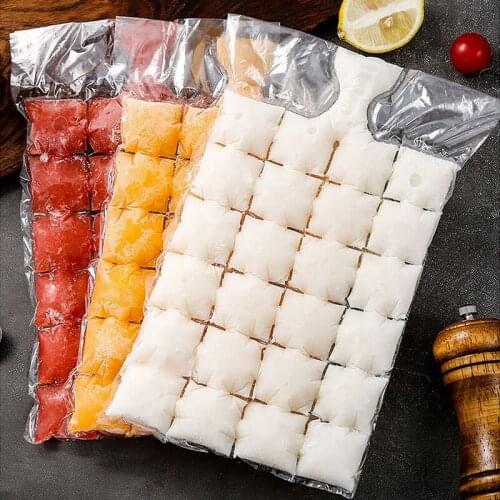 10pcs Disposable Ice-making Bags Self-sealing Ice Cube Mold Transparent Faster Freezing Ice Cube Mold Home Kitchen Gadgets