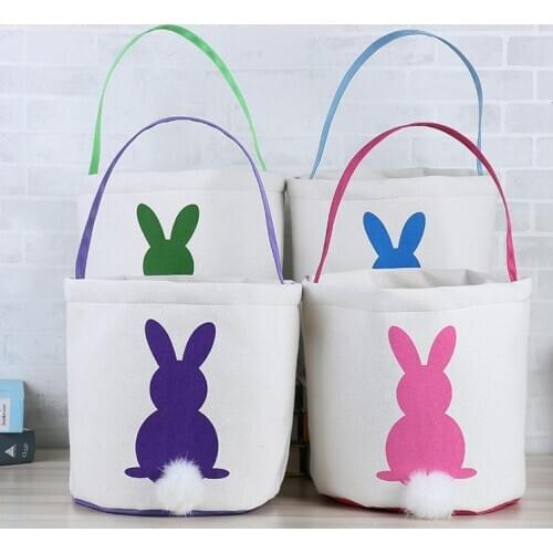 100pcs/lot good quality new arrival 2019 easter Day trending decoration bags Easter bucket bunny bags Easter basket SN002