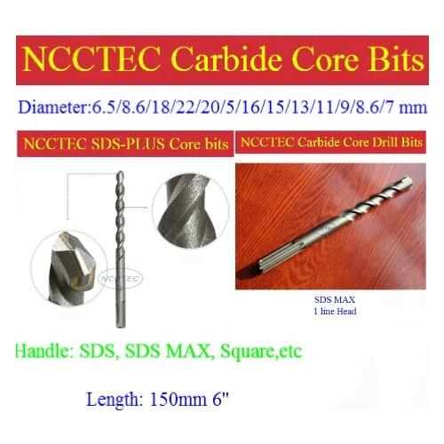 16mm diameter 150mm 6'' long NCP206 carbide wall core drill bits for Elevator projects FREE shipping drill tools