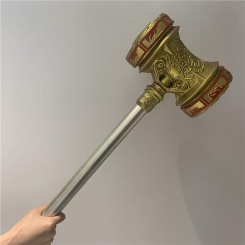 57cm Gold Hammer Anime Sword Toy Area of Douluo Continent Clear Sky Hammer Killing God Collect Ornament Gift For Boys PU Weapon