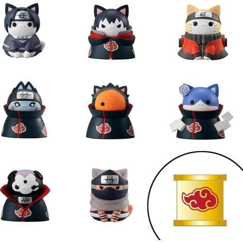 Pre-Sale 8 Pcs Set Narutos Uchiha Itachi Anime Figures Q Version Kawaii Model Ornaments Hand-Made Collectible Box Eggs Toy Gift
