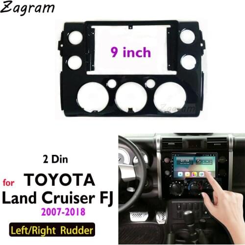 9 Inch 2 Din Car Video Fascia Panel for Toyota LandCruiser FJ 2007-2018 DVD GPS mp5 android Player Audio Dashboard Frame