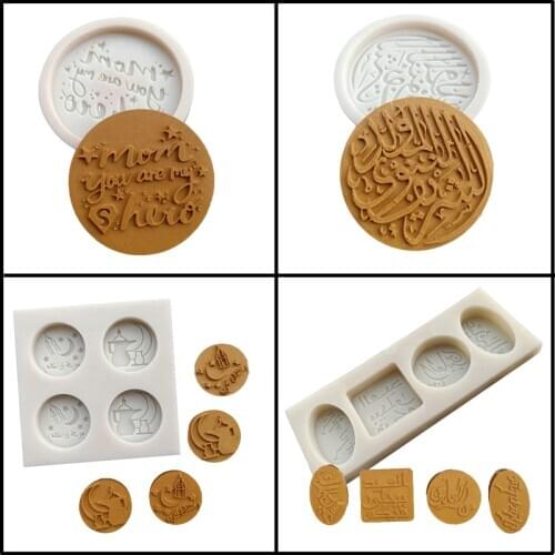 Meibum Alphabet Polymer Clay Pan Middle East Pattern Arabic Fondant Silicone Molds Biscuit Baking Utensils Cake Decorating Tools