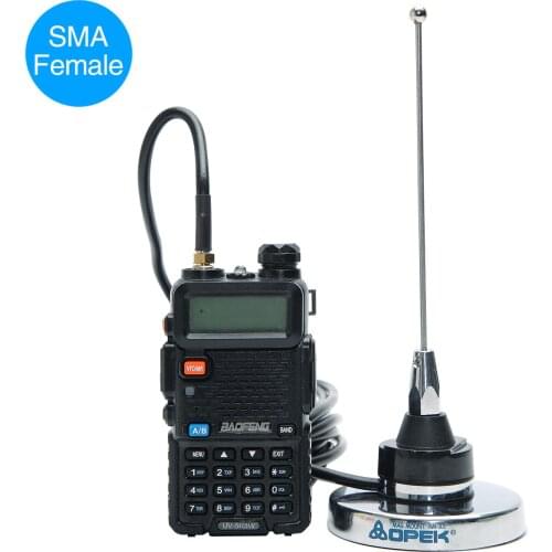 ABBREE SMA-Female NC-450MU NMO UHF 400-520MHZ Magnetic Mount Antenna for Baofeng UV-5R UV-82 UV-9R UV-S9 Walkie Talkie Ham Radio