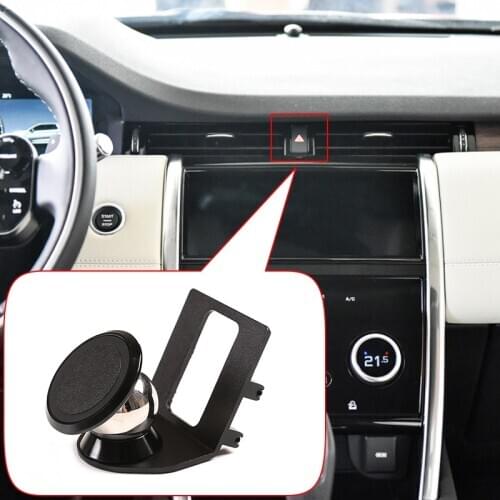Black Aluminum alloy Car Outlet Mobile Phone Holder Navigation Bracket For Land Rover Discovery Sport 2020 Interior Accessories