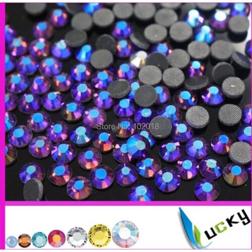 Free shipping 1440pcs 2014 new design 10ss iron on crystals Amethyst ab color hotfix rhinestones good water and heat test