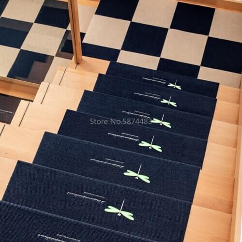 European-style Solid Wood Stair Mats Thickened and Widened Home Non-slip Stair Mat Carpet Luminous Mat