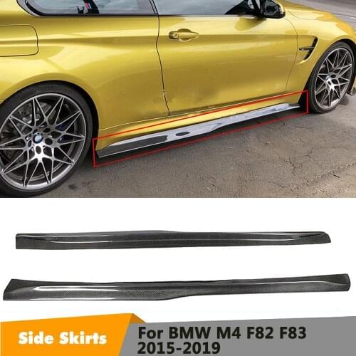 For BMW F82 M4 2014-2019 Carbon Fiber / FPR Side Skirts Door Bumper Extensions Lip Body Kit Car Accessories