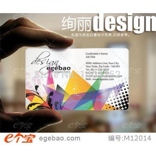 One sided printing Custom business cards visit card printing transparent /White ink PVC Business Cards NO.2173