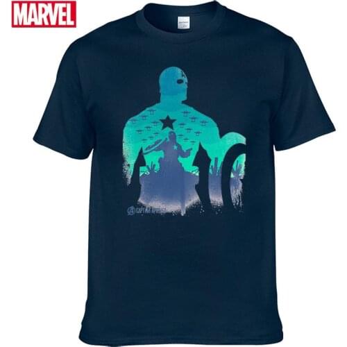 Marvel The Avengers Captain America Short sleeve tee Mens T-shirts with short sleeves 2021 Summer graphic t shirts Top #37