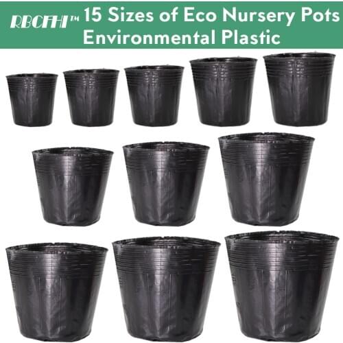 RBCFHI 3-50PCS 15 Sizes of Plastic Grow Nursery Pot Home Garden Planting Bags for Vegetable Flowers Plant Container Starting Box