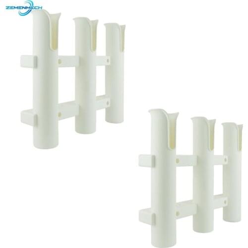 2PCS 3 Tube Link Plastic Fishing Rod Holder Fishing Tackle Socket Marine Angling Box Kayak Yacht Catamaran Tube Mount Bracket
