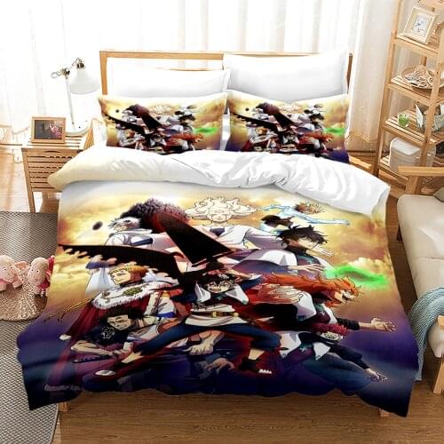 Black Clover Bedding Set Bedspread Single Twin Full Queen King Size Black Clover Bed Sets Childrens Kid Bedroom Duvetcover Set