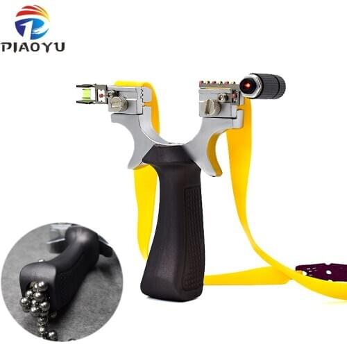 Multi-function Laser Alloy Slingshot Round and Flat Rubber Band Multi-purpose High-quality Portable Catapult for Outdoor Hunting
