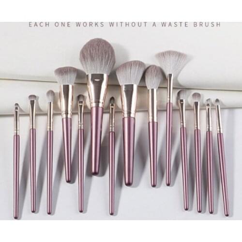 Professional Purple Makeup Brushes Set Large Fluffy Powder Foundation Eye Shadow Blending Cosmetic Tools Kit Hot 14 Pcs