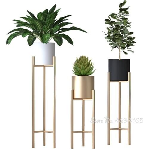NEW Nordic Modern Simple Home Living Room Creative Green Dill Flower Shelf Floor Iron Flower Stand Ins Golden Flower Pot Stand