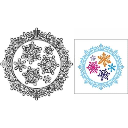 New Winter Snowflake Circle Craft Embossing Mold 2021 Metal Cutting Dies for DIY Decor Scrapbooking Album Card Making No Stamps