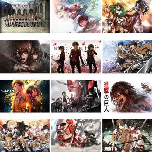 Attack on Titan Poster Japanese Anime Poster Eren Jager Canvas Painting Wall Art Posters Prints Pictures Kids Home Decoration