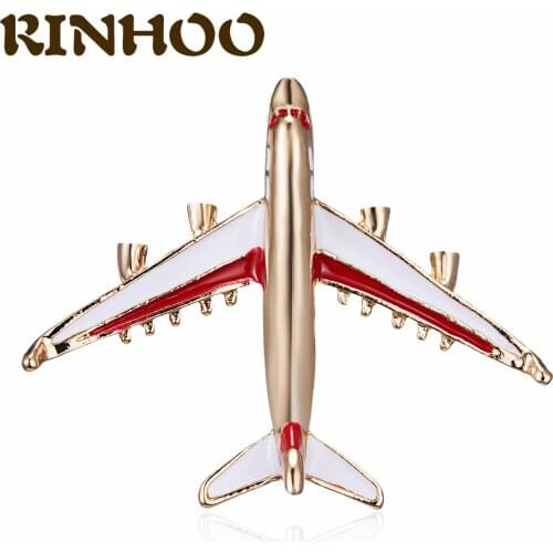 RINHOO New Design Civil Aircraft Plane Brooch Airplane Enamel Pin Hip Hop Punk Jewelry Party Badge Banquet Scarf Pins Gifts