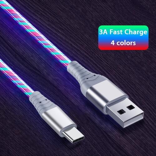 LED Glowing Light Micro USB Cable Type C Fast Charging Kable for iPhone Smart Cell Phone Microusb Wire Tipe C USBC Android Cable