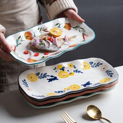 Fish plate steamed fish plate large fish plate creative long plate vegetable plate placed plate sushi plate breakfast plate