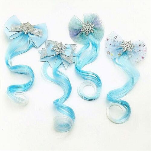 Child Girl Laser Hair Wig Clips Girls Lace Snowflake Kids Hair Clip Extension Pins Party Dance Headdress Ponytail Accessories