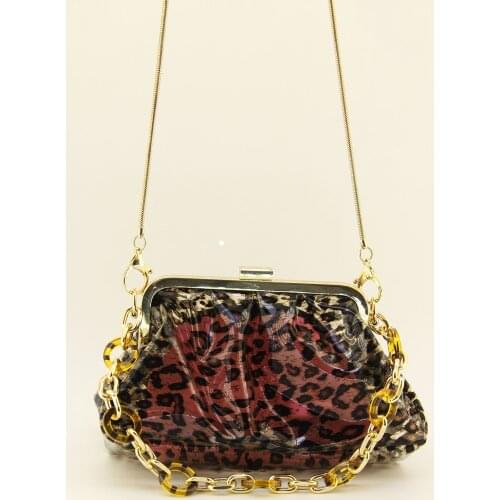 HNB Transparent 2021 Fashion Lightweight Stylish Convenient Bone Chain Straps Leopard Cross Women 'S Evening Bag 2001 XX01X0