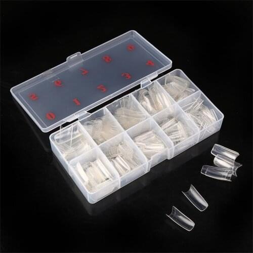 500pcs/1Box Tips Natural Color Half Cover Fake False French Nail Art Artificial Acrylic Gel UV Manicure Set DIY